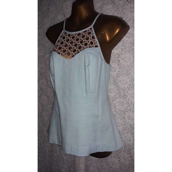 NWT Lilly Pulitzer Sz 6 LARINA Blue and Gold Halter Top - Picture 3 of 10